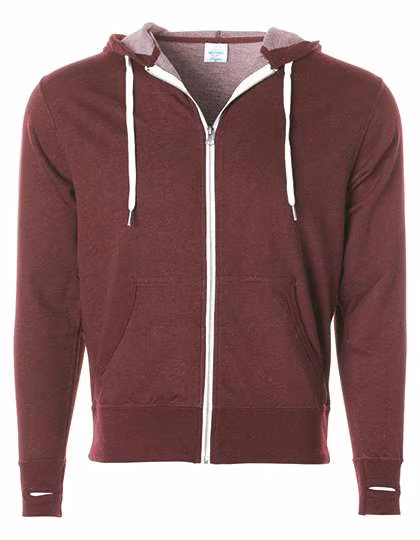 Independent Sweat zippé à capuche midweight French Terry 2023, Burgundy Heather S, NP354
