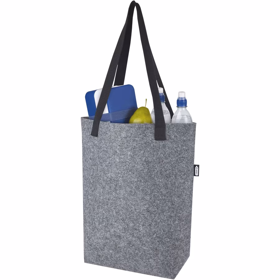 L-merch Practical Felt Bag with Cotton Handles, Medium Grey 40 x 38 cm, NT0662
