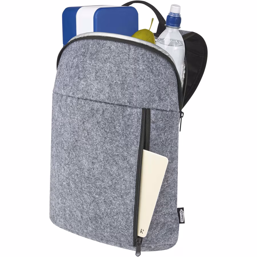 L-merch Felt Cooler Backpack 7L with Insulation, Medium Grey 24,5 x 40 x 12,5 cm, NT0742