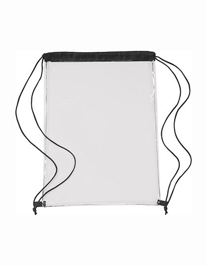 L-merch Transparenter PVC-Rucksack mit Kordelzug, Black 35 x 0.4 x 44 cm, NT0927