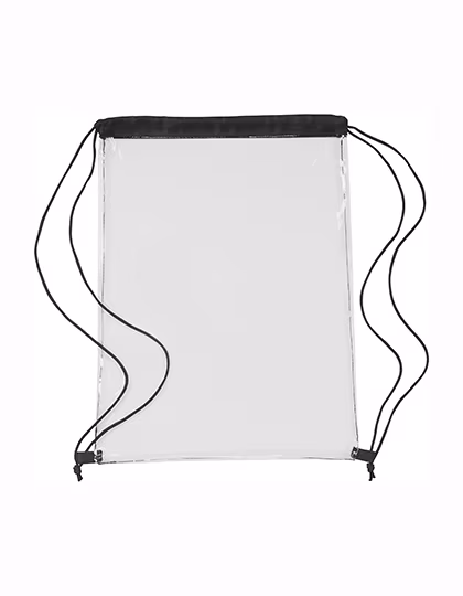 L-merch Zaino Trasparente in PVC con Coulisse, Black 35 x 0.4 x 44 cm, NT0927