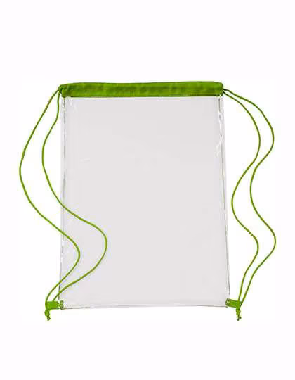 L-merch Zaino Trasparente in PVC con Coulisse, Light Green 35 x 0.4 x 44 cm, NT0927