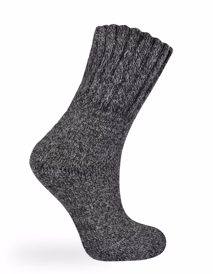 L-merch Kuschelige Wintersocken aus Wolle-Mix, Dark Grey L (43/46), NT1018