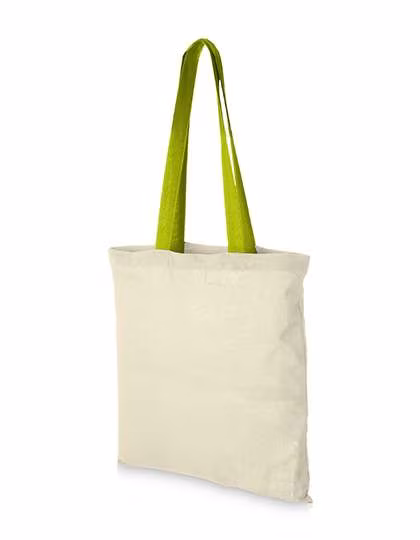 L-merch Cotton Bag Nevada with Open Main Compartment, Natural/Apple Green 38 x 42 cm, NT110N