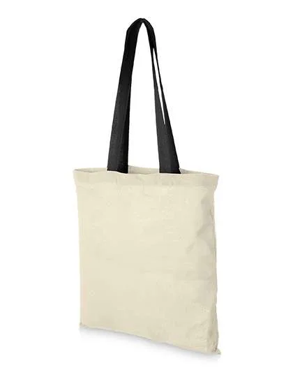 L-merch Baumwolltasche Nevada mit offenem Hauptfach, Natural/Black 38 x 42 cm, NT110N
