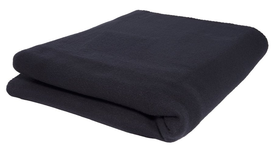 L-merch Fleece Decke 150x120 cm Schwarz/Navy, Black 150 x 120 cm, NT1562