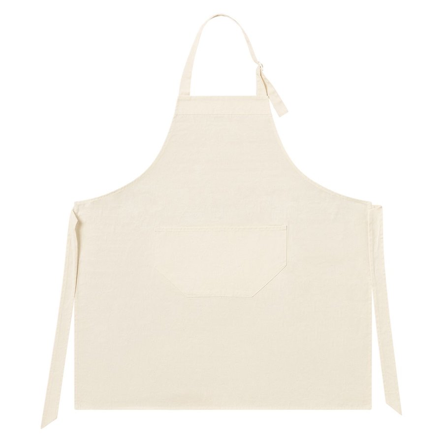 L-merch Tablier à bavette Bio avec praktischer Sac, Natural 75 x 85 cm, NT5221