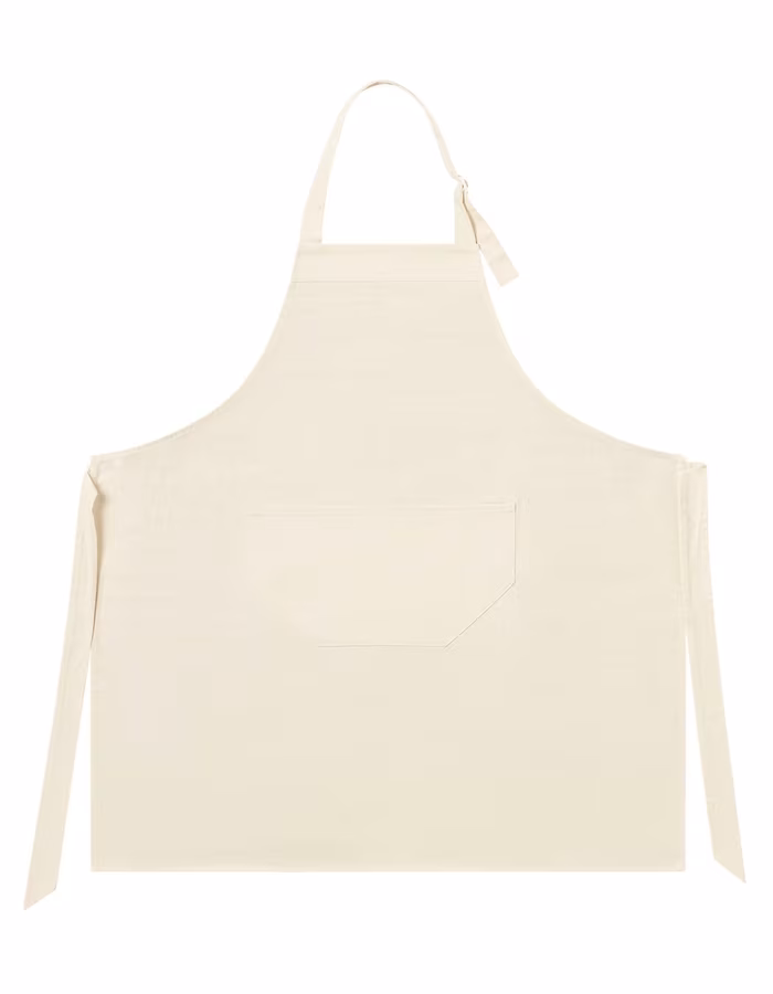 L-merch Latzschürze Bio mit praktischer Tasche, Natural 75 x 85 cm, NT5221