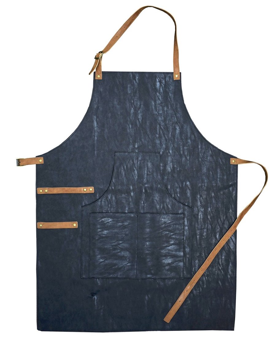 L-merch Schürze PU mit verstellbarem Nackenband, Brown/Dark Grey 63 x 83 cm, NT5260