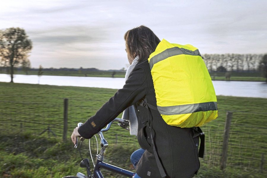 L-merch Hi-Vis Backpacküberzug with Reflectors, Yellow 73 x 35 x 0.1 cm, NT5492