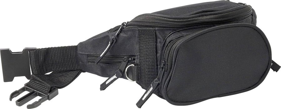 L-merch Sacoche de ceinture Black avec 4 poches frontales, Black 31 x 10 x 9 cm, NT5668