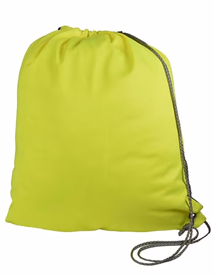 L-merch Einseitig reflektierender Turnbeutel, Nylon, Yellow/Silver 34 x 42 cm, NT6170