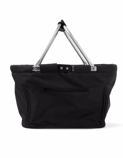 L-merch Einkaufskorb Maxi mit Reißverschlusstasche, Black 48.5 x 28 x 28.5 cm, NT6304