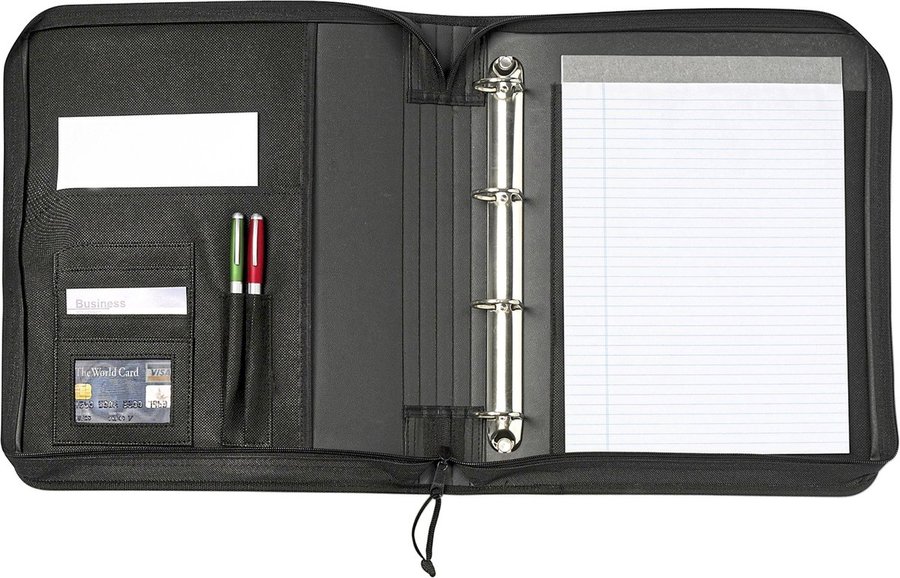 L-merch Document Folder Singapur with Ring Binder, Black 35.5 x 31 x 6.4 cm, NT8661