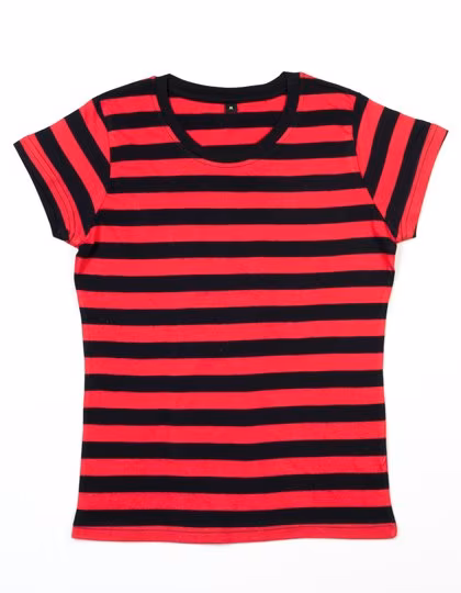 Mantis T-Shirt a Righe da Donna, Black/Red L, P110S