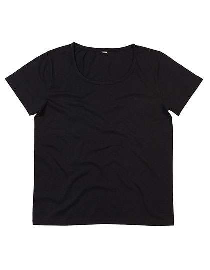 Mantis Bio-Baumwoll T-Shirt mit weiterem Halsausschnitt, Black S, P120