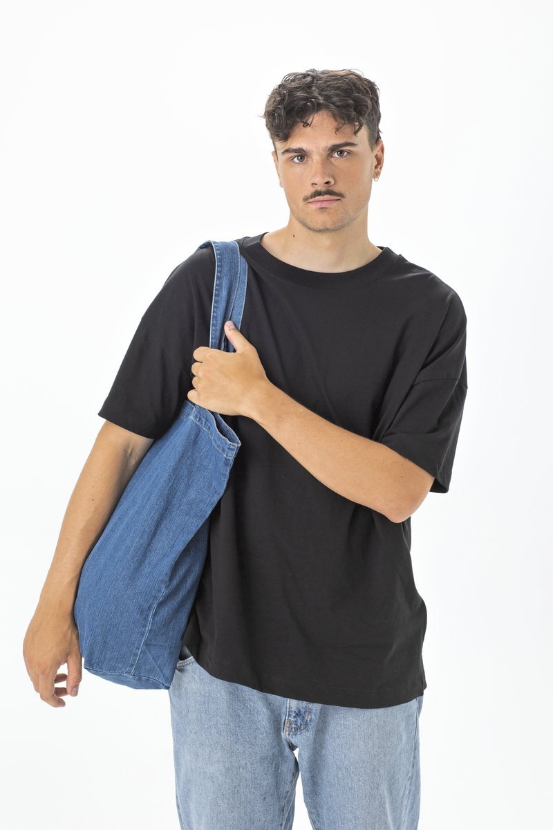 Mantis Denim Shopper in cotone biologico, Denim Blue 50 x 46 cm, P196