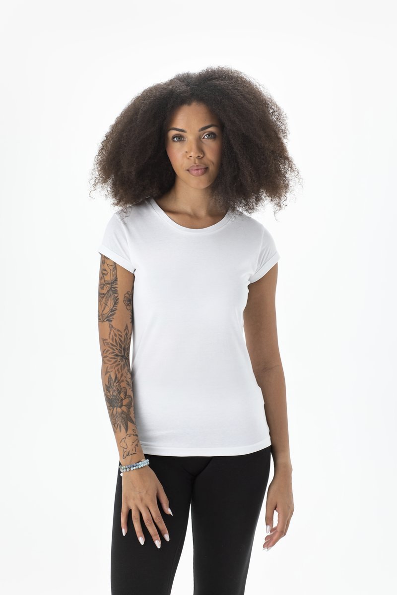 Mantis Roll Sleeve T-Shirt aus Bio-Baumwolle für Damen, Charcoal Grey Melange XS, P81