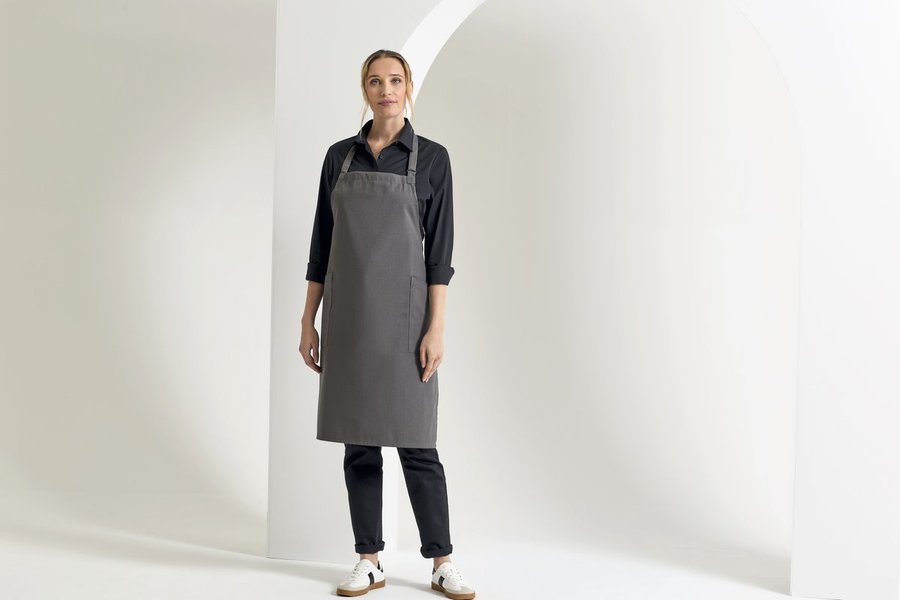 Premier Workwear Recycelte Bio-Latzschürze mit Taschen, White 86 x 72 cm, PW120