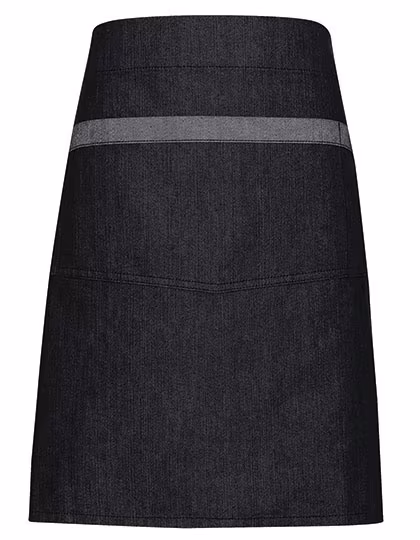 Premier Workwear Denim Waist Apron with Contrast Details, Black Denim (ca. Pantone 433C) 70 x 50 cm, PW128