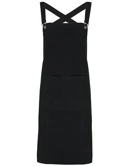 Premier Workwear Cross Back Barista Schürze Baumwollmix, Black (ca. Pantone Black C) 72 x 86 cm, PW129