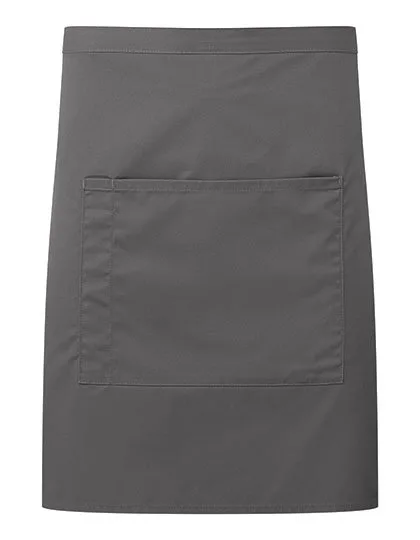 Premier Workwear Mid-Length Kitchen Apron with Pocket, Dark Grey (ca. Pantone 425C) 70 x 50 cm, PW141