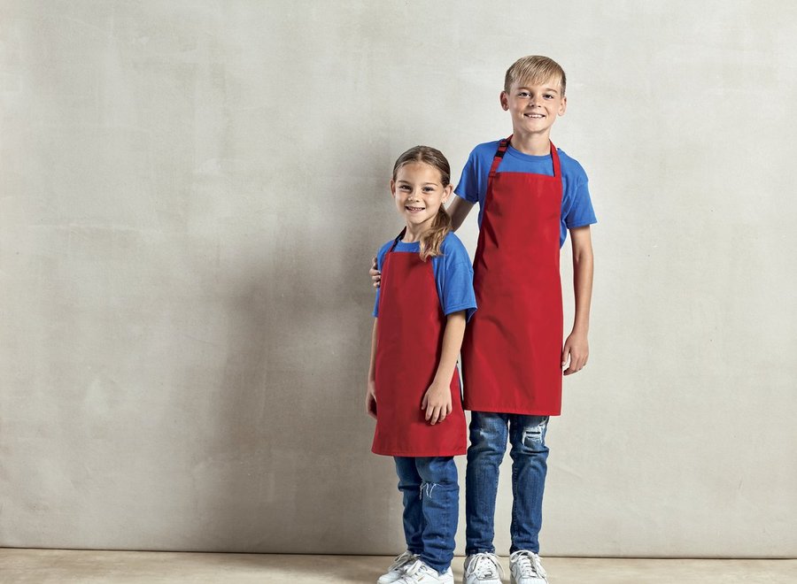 Premier Workwear Wasserfeste Kinder-Schürze mit Sicherheitsmechanismus, Black (ca. Pantone Black C) 43 x 53 cm (3-6 Jahre), PW145
