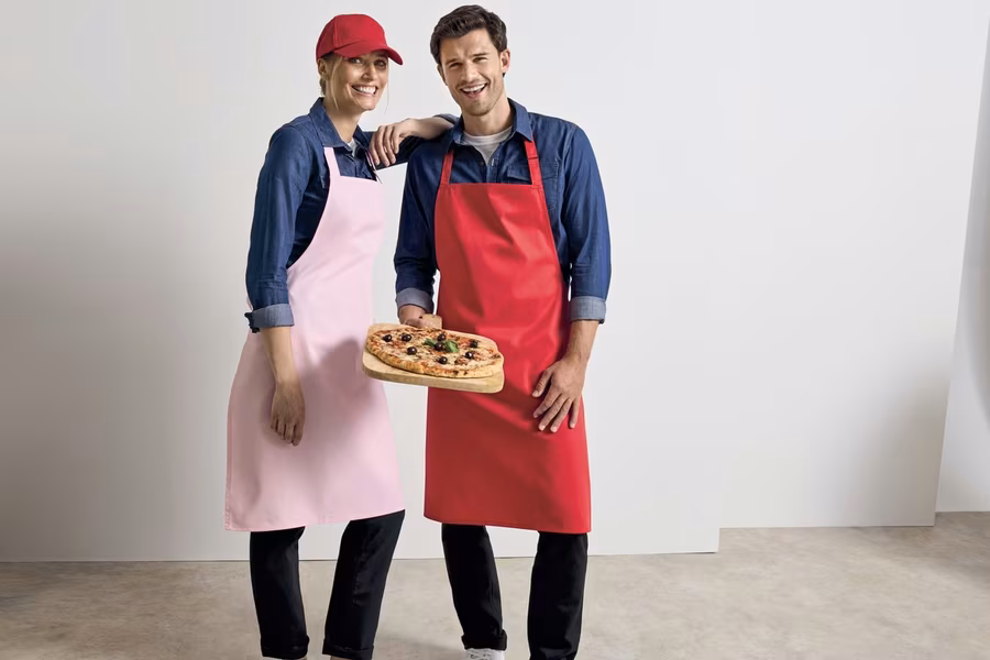 Premier Workwear Tablier à bavette coloré, facile d'entretien, réglable, Pink (ca. Pantone 1895C) 72 x 86 cm, PW150