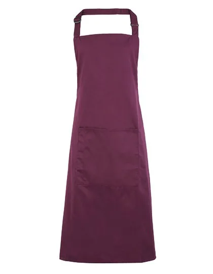 Premier Workwear Farbenfrohe Twill-Schürze mit Tasche, Aubergine (ca. Pantone 5115C) 72 x 86 cm, PW154