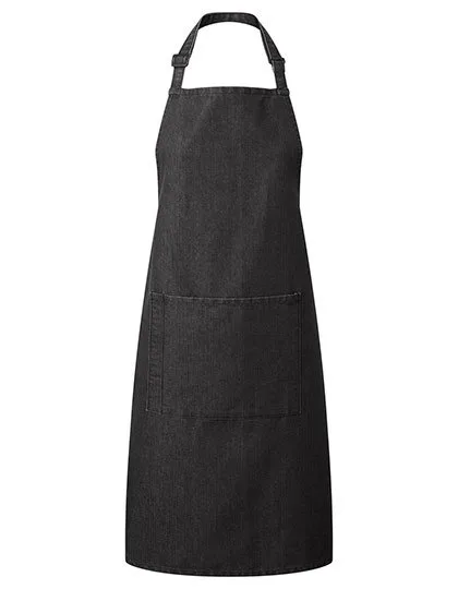 Premier Workwear Farbenfrohe Twill-Schürze mit Tasche, Black Denim (ca. Pantone 532C) 72 x 86 cm, PW154