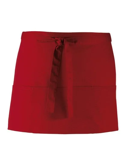 Premier Workwear 3-Taschen Schürze aus Baumwolle/Polyester, Burgundy (ca. Pantone 216C) 60 x 33 cm, PW155