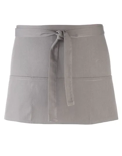 Premier Workwear 3-Taschen Schürze aus Baumwolle/Polyester, Pale Grey (Silver) (ca. Pantone 428C) 60 x 33 cm, PW155