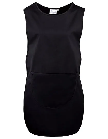 Premier Workwear Lange Damen-Tabard-Schürze mit Tasche, Black (ca. Pantone Black C) S, PW172