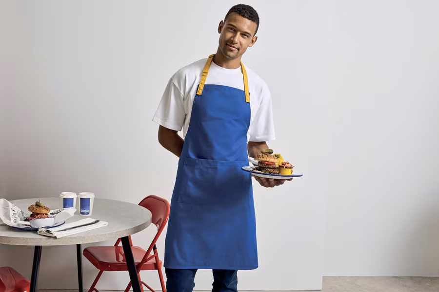 Premier Workwear Colourful Apron with Press Studs, Black (ca. Pantone Black C) 70 x 86 cm, PW190