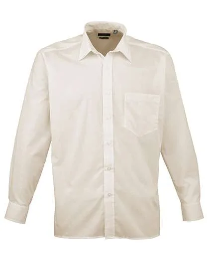 Premier Workwear Men´s Poplin Long Sleeve Shirt Natural 44,5 (17H) (PW200), PW200