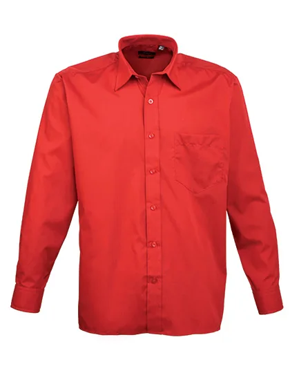 Premier Workwear Men´s Poplin Long Sleeve Shirt Red 42 (16H) (PW200), PW200
