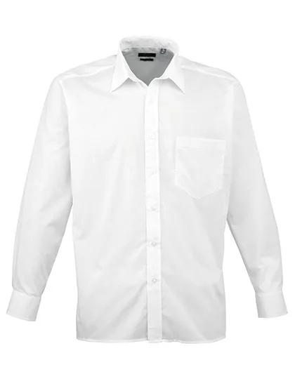 Premier Workwear Men´s Poplin Long Sleeve Shirt White 42 (16H) (PW200), PW200
