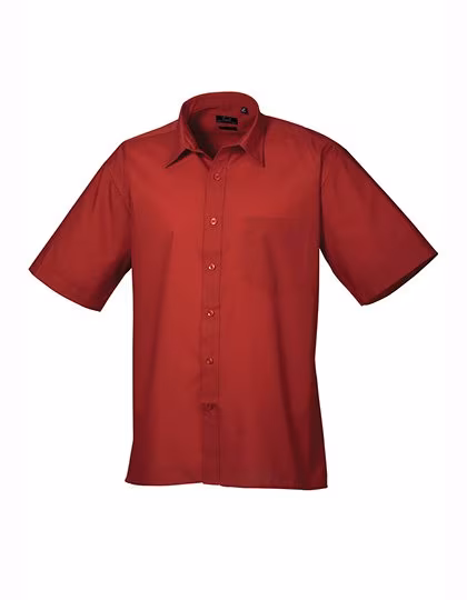 Premier Workwear Men´s Poplin Short Sleeve Shirt Burgundy 37 (14H) (PW202), PW202