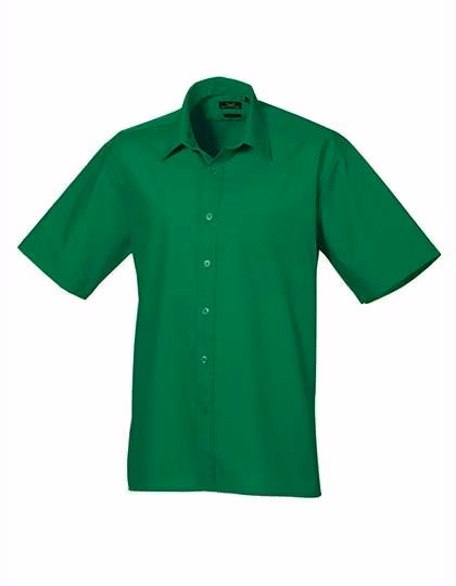 Premier Workwear Chemise à manches courtes en popeline avec poche poitrine, Emerald 44,5 (17H), PW202