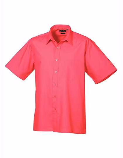 Premier Workwear Men´s Poplin Short Sleeve Shirt Hot Pink 44,5 (17H) (PW202), PW202