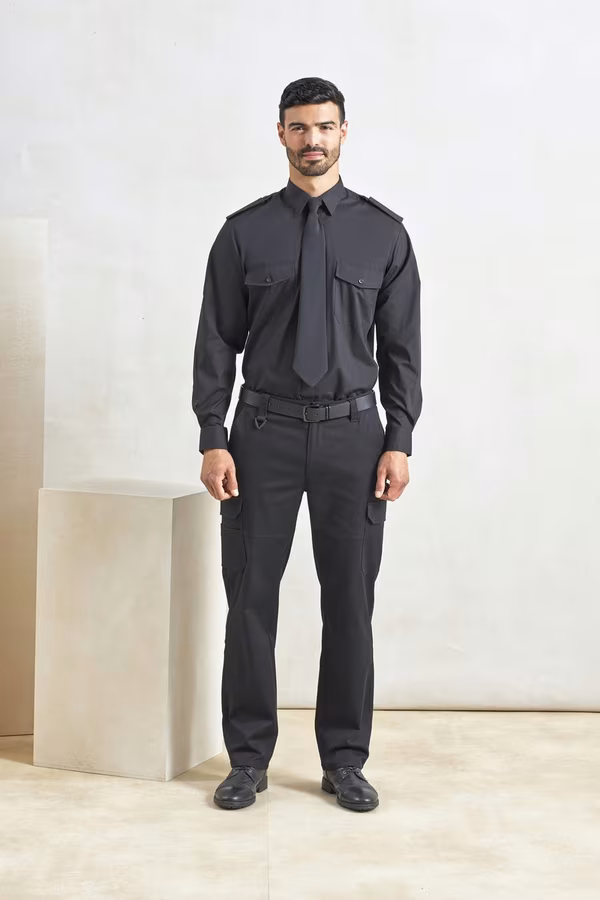 Premier Workwear Chemise pilote à manches longues avec poches poitrine, White 39,5 (15H), PW210