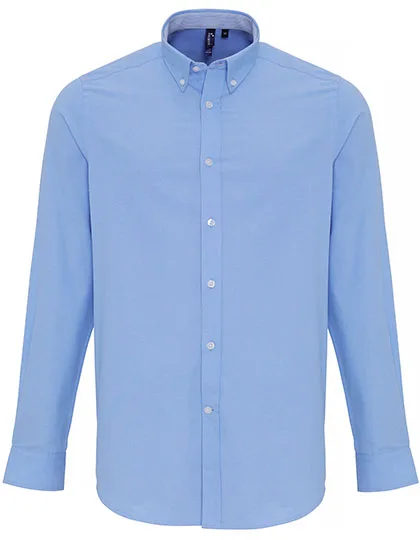 Premier Workwear Herrenhemd Slim-Fit Oxford Streifen, Oxford Blue (ca. Pantone 7453C) M, PW238