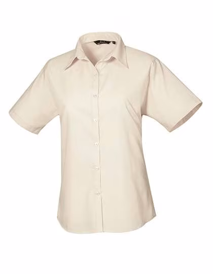 Premier Workwear Popeline Bluse kurzarm tailliert WRAP-zertifiziert, Natural 36 (XS/8), PW302