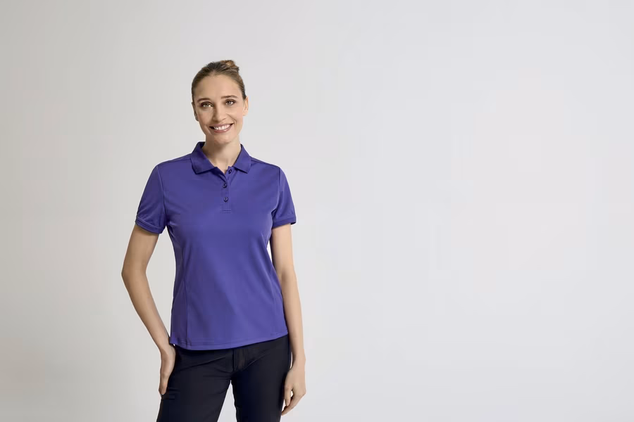 Premier Workwear Polo Piqué Coolchecker®, Traspirante da Donna, Burgundy (ca. Pantone 216C) XL, PW616