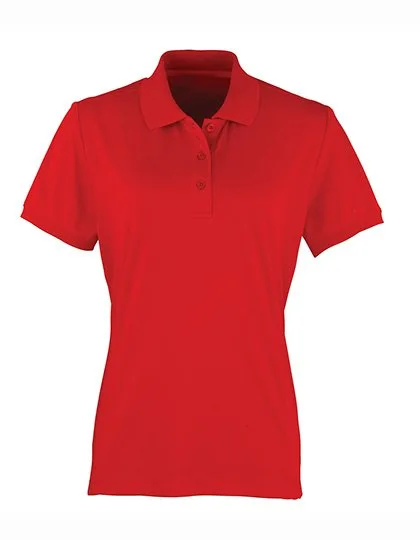 Premier Workwear Coolchecker® Piqué Poloshirt, atmungsaktiv für Damen, Red (ca. Pantone 200C) S, PW616