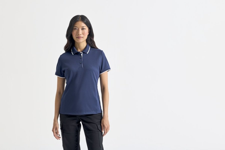 Premier Workwear Polo Slim Fit Coolchecker® Gewebe für Damen, Black (ca. Pantone Black C)/Lime (ca. Pantone 382C) XS, PW619