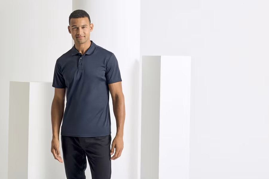 Premier Workwear Nachhaltiges Herren Polo Shirt Spun-Dyed, Black (ca. Pantone Black C) S, PW631