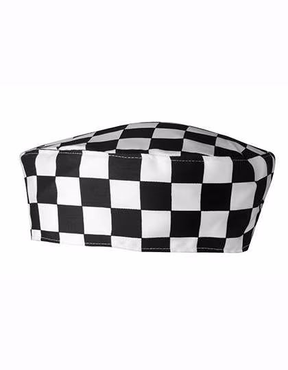 Premier Workwear Kochmütze mit elastischer Rückseite, Black-White Check One Size, PW653