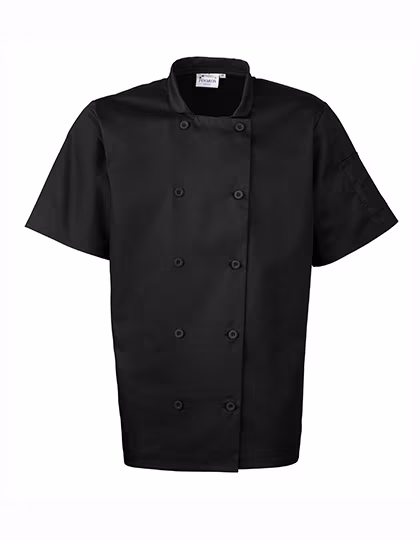 Premier Workwear Short Sleeve Chef Jacket with Pen Pocket, White S, PW656