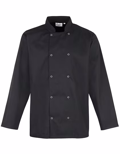 Premier Workwear Giacca da Cuoco in Twill di Cotone con Collo alla Coreana, Black XS, PW665